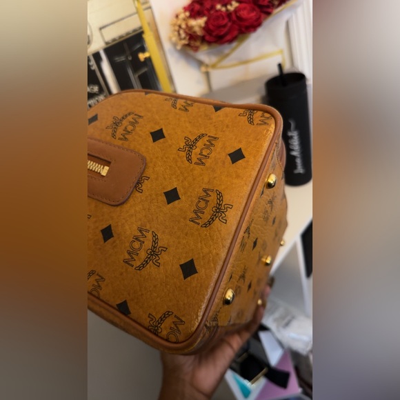 MCM Cognac Boston Bag with bag charm - Picture 13 of 14